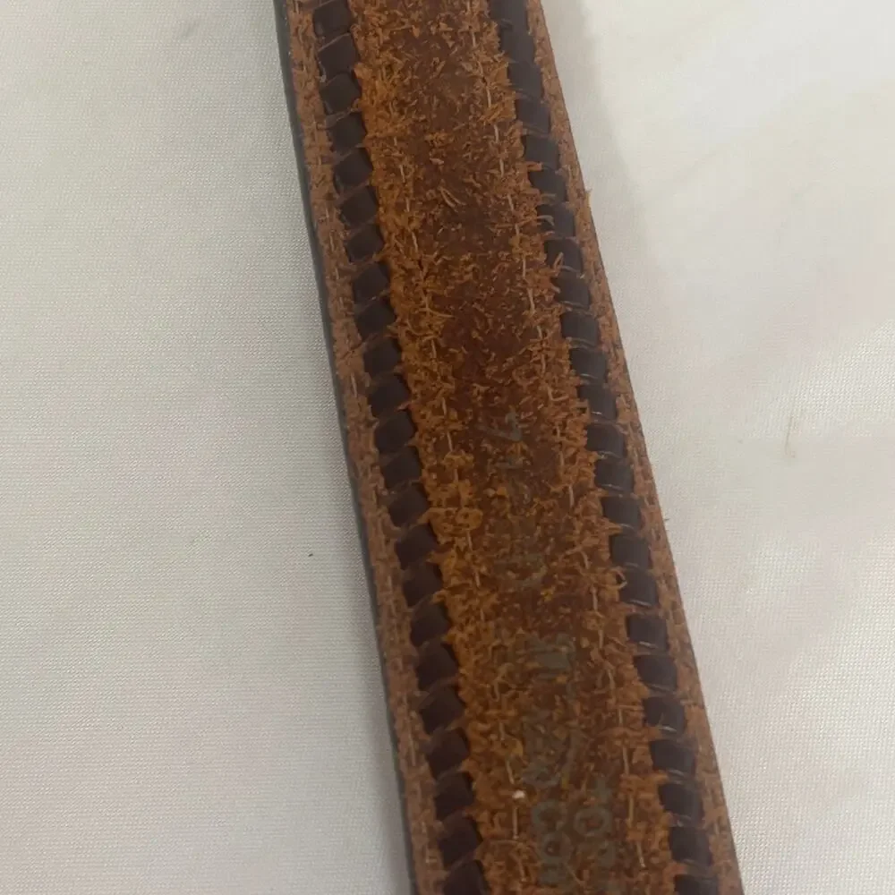 Southwest Top Grain Cowhide Leather Western Belt Beaded NO BUCKLE Size 28